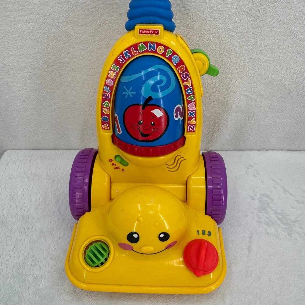 Fisher-Price Laugh & Learn Learning Vacuum Yellow Vintage 2000s Kids Toy -WORKS! - Picture 2 of 5